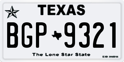 TX license plate BGP9321