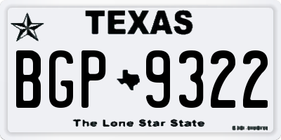 TX license plate BGP9322