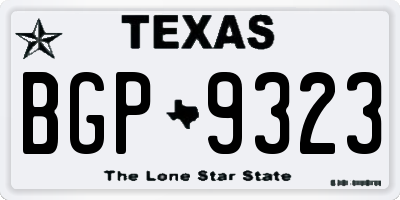 TX license plate BGP9323