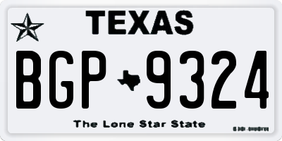 TX license plate BGP9324