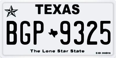 TX license plate BGP9325