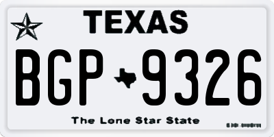 TX license plate BGP9326