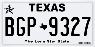 TX license plate BGP9327