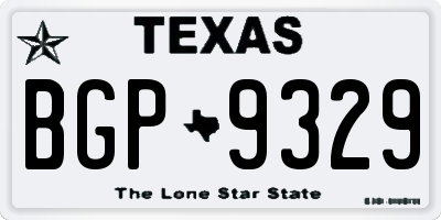 TX license plate BGP9329