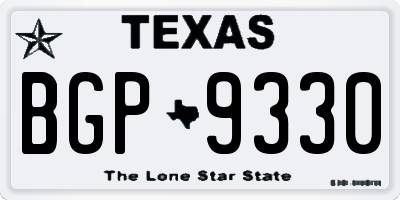 TX license plate BGP9330