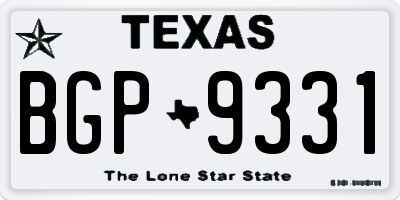 TX license plate BGP9331