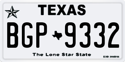 TX license plate BGP9332