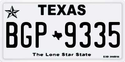 TX license plate BGP9335