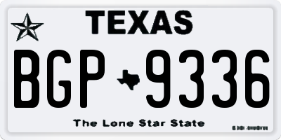 TX license plate BGP9336