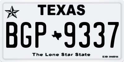TX license plate BGP9337