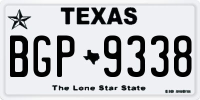 TX license plate BGP9338