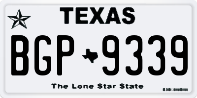 TX license plate BGP9339
