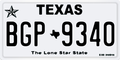 TX license plate BGP9340