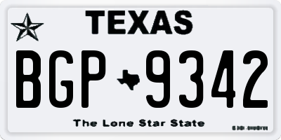 TX license plate BGP9342