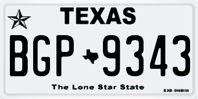 TX license plate BGP9343
