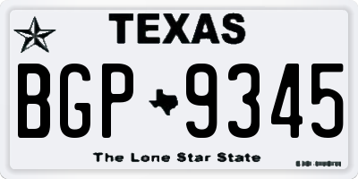 TX license plate BGP9345