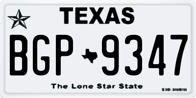 TX license plate BGP9347