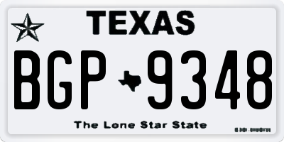 TX license plate BGP9348