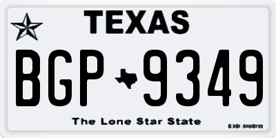 TX license plate BGP9349