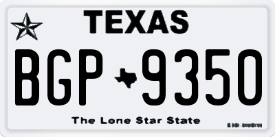 TX license plate BGP9350