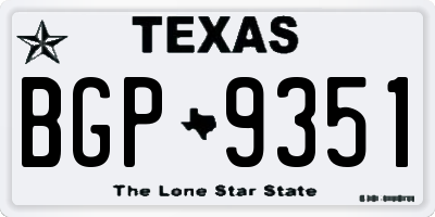 TX license plate BGP9351