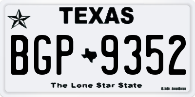 TX license plate BGP9352