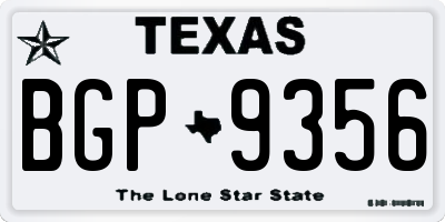 TX license plate BGP9356