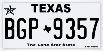 TX license plate BGP9357