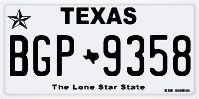 TX license plate BGP9358