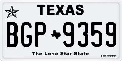 TX license plate BGP9359