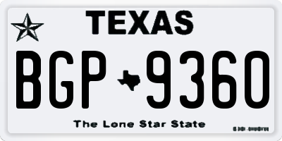 TX license plate BGP9360