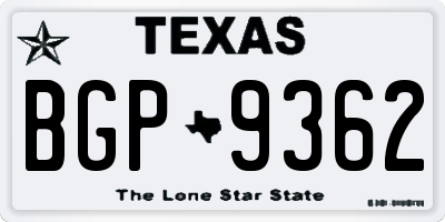 TX license plate BGP9362