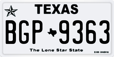 TX license plate BGP9363