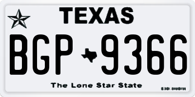 TX license plate BGP9366