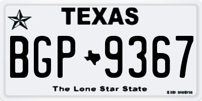 TX license plate BGP9367