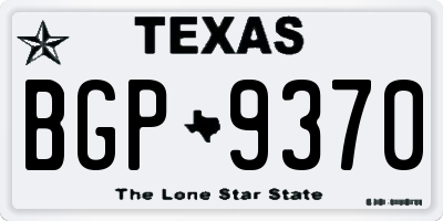 TX license plate BGP9370
