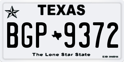 TX license plate BGP9372