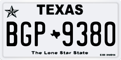 TX license plate BGP9380