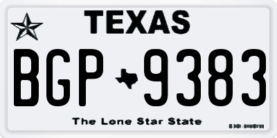 TX license plate BGP9383