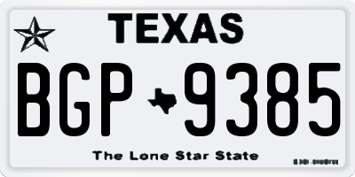 TX license plate BGP9385