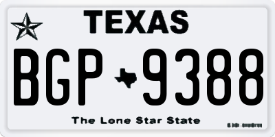 TX license plate BGP9388