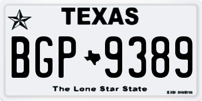 TX license plate BGP9389