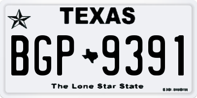 TX license plate BGP9391