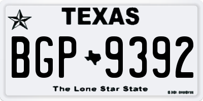 TX license plate BGP9392