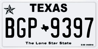 TX license plate BGP9397