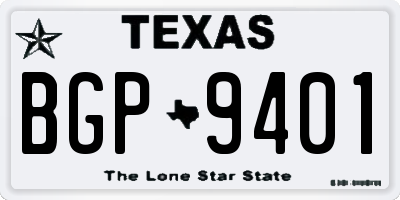 TX license plate BGP9401