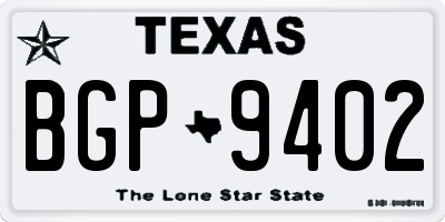 TX license plate BGP9402