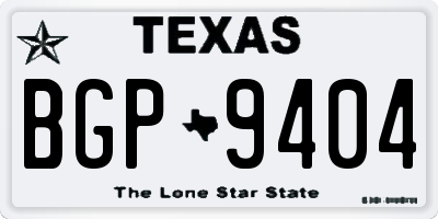 TX license plate BGP9404