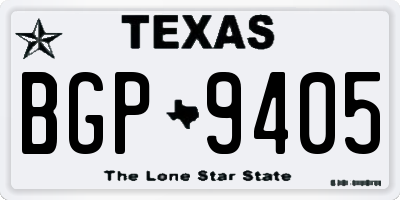 TX license plate BGP9405
