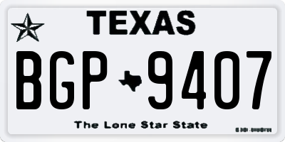 TX license plate BGP9407